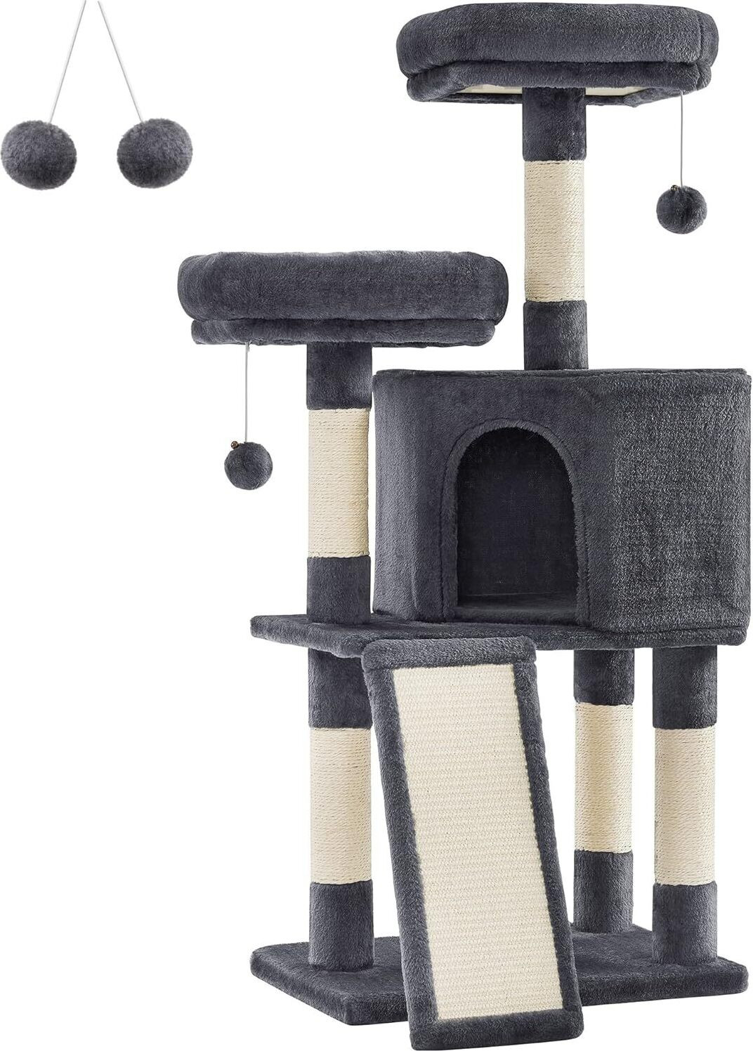 Feandrea Krabpaal met krabplank, rookgrijs, Hoogte: 115 cm
