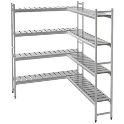 KBS Gastrotechnik KBS Regaleinrichtung L-förmig 1340x400x1600 mm Aluminium eloxiert PVC bis 75 kg