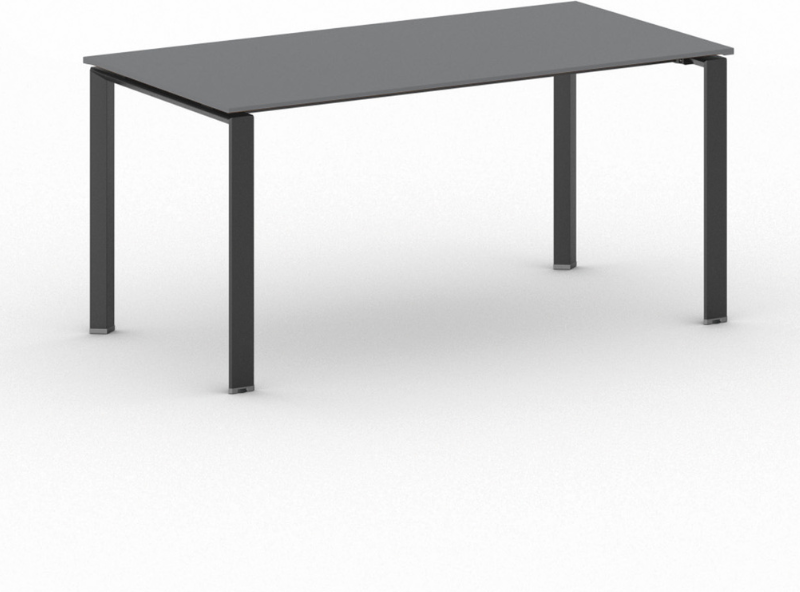 B2B Partner Konferenztisch PRIMO INFINITY 160x80 cm, schwarzes Metallgestell, Graphit