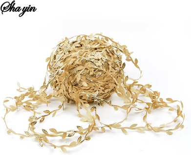Inspire Curations Gold Leaf Vine Garland (520M) Elegant Metallic Artificial Leaves For Wedding & DIY Decor b 5m