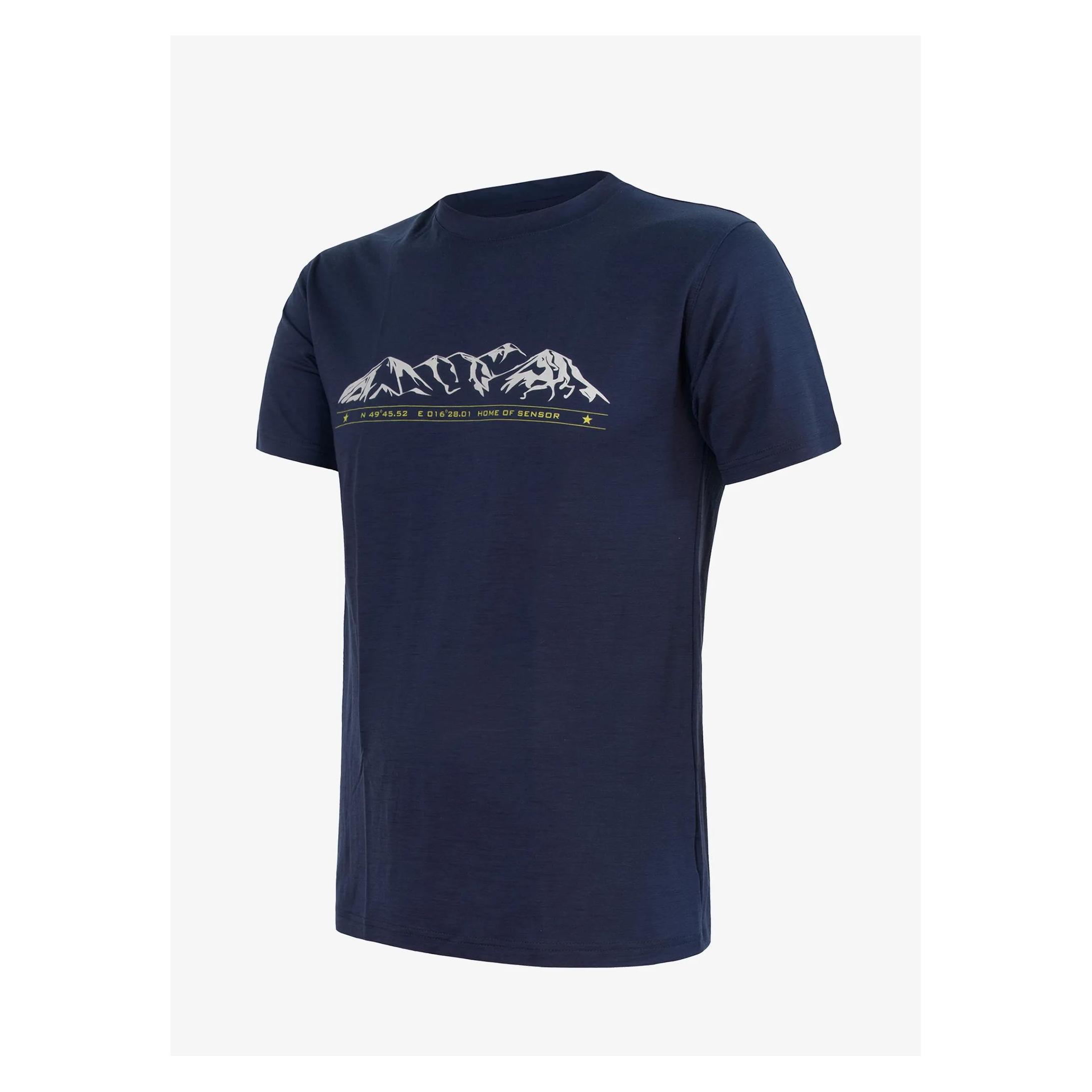 Koszulka merino Sensor Merino Active PT Tee SS - deep blue mountains rozmiar: xl (XL) (241101)