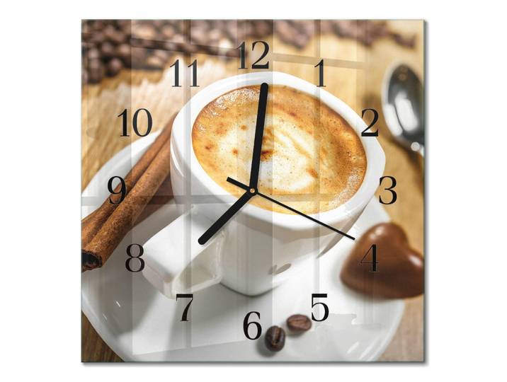 Tulup Wanduhr 30x30 cm - Kaffee, Braun, Glas, Quadratisch, 30x30x0.4 cm, Dekoration, Uhren, Wanduhren
