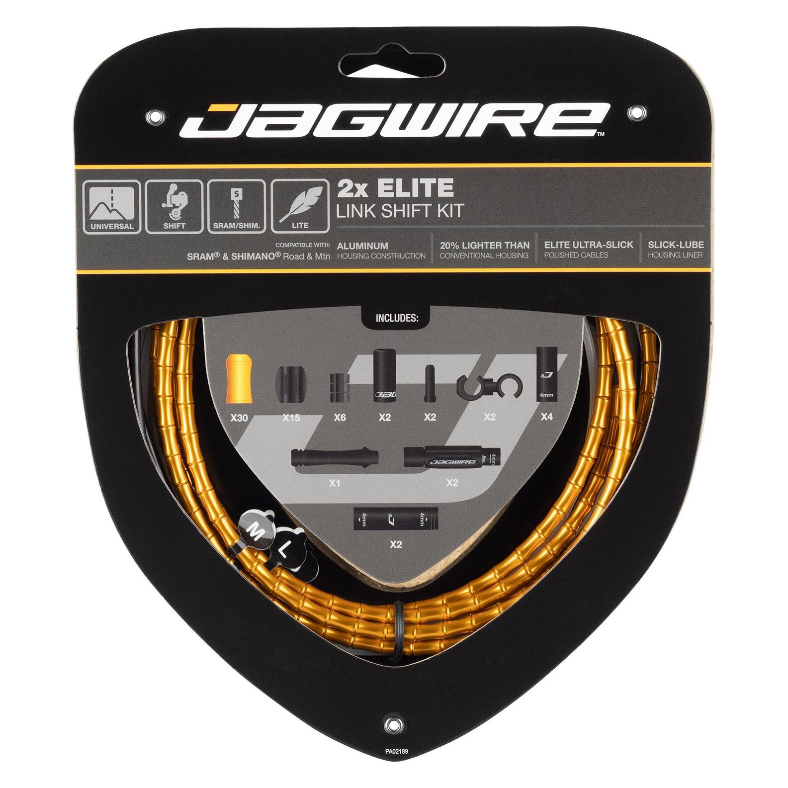 Jagwire RCK622 2X Elite Link Shift Kit, gold (JA8136.GLD)