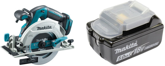 Set Makita Akku-Handkreissäge DHS680Z + Akku-BL1850B Li 18,0V 5.0Ah