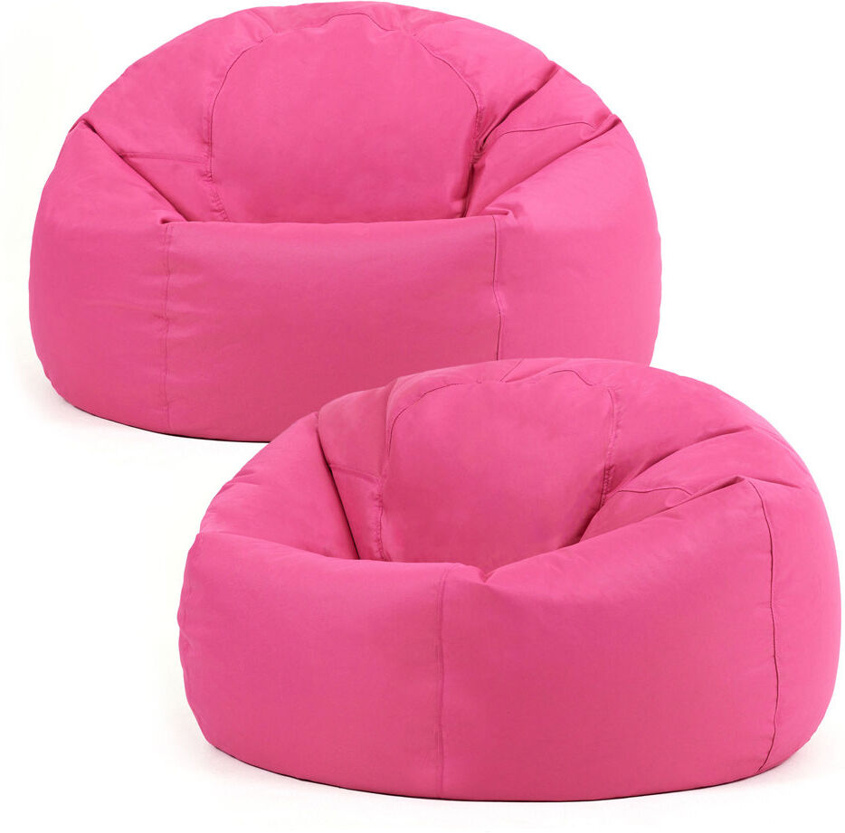 icon Adult Classic Beanbag Outdoor Waterproof Bean bags Ready Filled - Black, 2 Pack Pink Medium