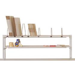 Manuflex AS1282.7035 Ablage mit Stahlbügeln für PACKPOOL Packtische, BxTxH 1375 x 500 x 420/270 mm