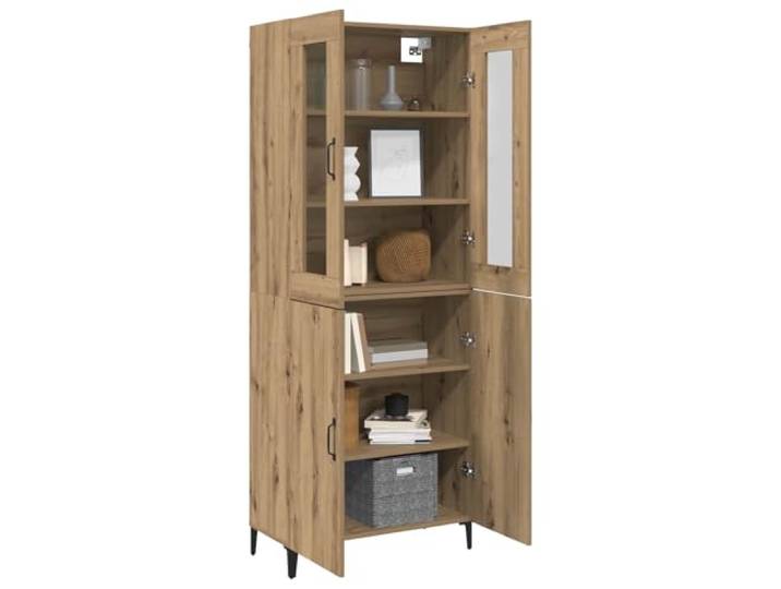 KTHLBRH Sideboard 2 Stück Eiche Handwerk 69,5 x 34 x 180 cm Mehrschichtholz, 4 Einlegeböden, 4 Türen, einfache Montage, für Wohnzimmer oder Esszimmer