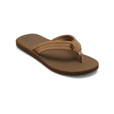 Sandale QUIKSILVER "Carver Suede Core", Herren, Gr. 9(42), beige (tan 1), Obermaterial: Leder / Außensohle: Synthetischer Gummi., Schuhe Zehentrenner