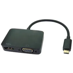 Cables Direct USB C TO HDMI 4K + VGA 1080P @ 60HZ (HDMI, VGA), Video Adapter