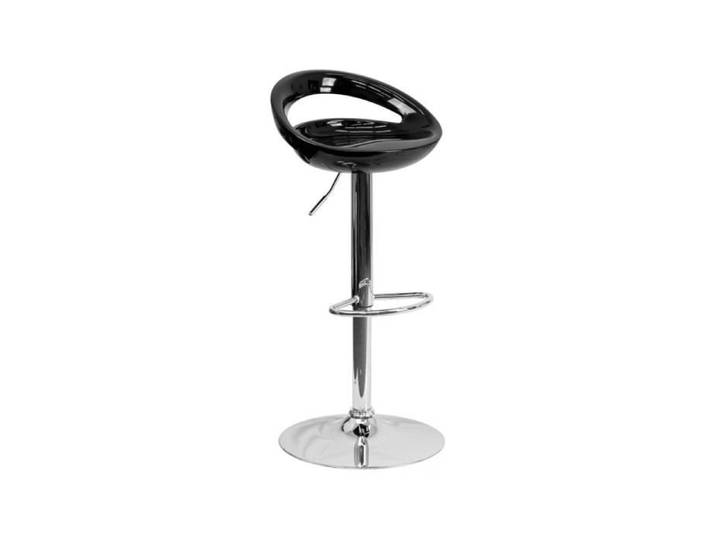 Tabouret de bar noir design en abs et acier chromé 47 cm de largeur collection C-Prokhor P-45300-CO Noir