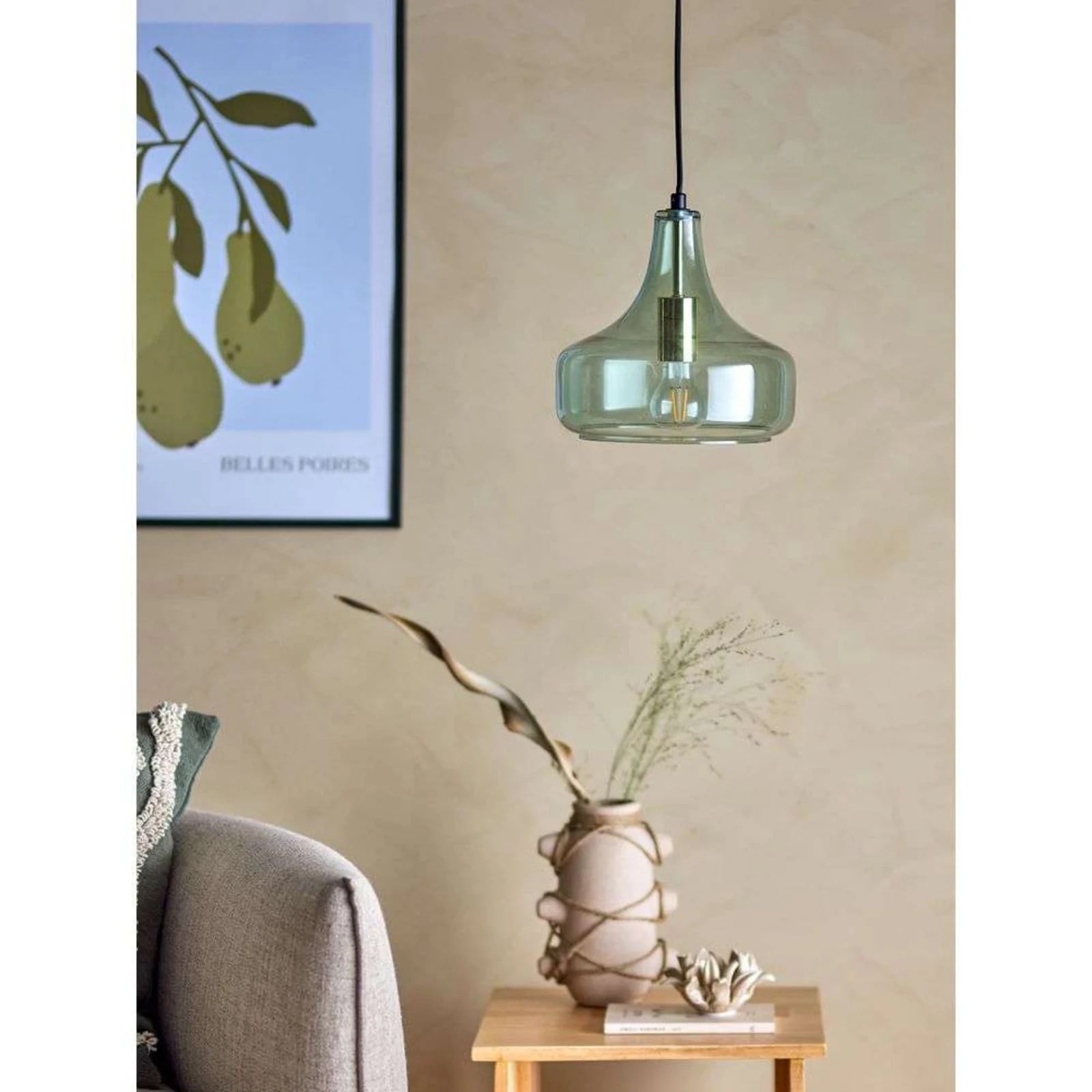 Bloomingville Yuser Hanglamp - Groen - Glas