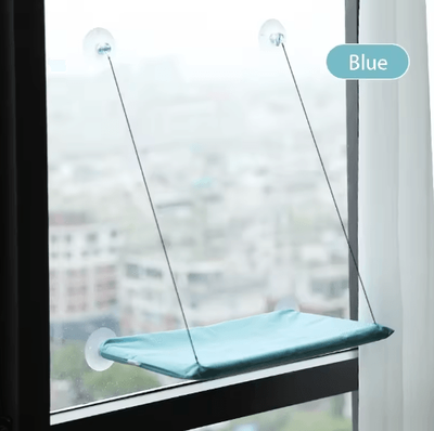Inspire Picks Heavy Duty Hanging Cat Window Hammock Bed With Climbing Frame Support light Cyan