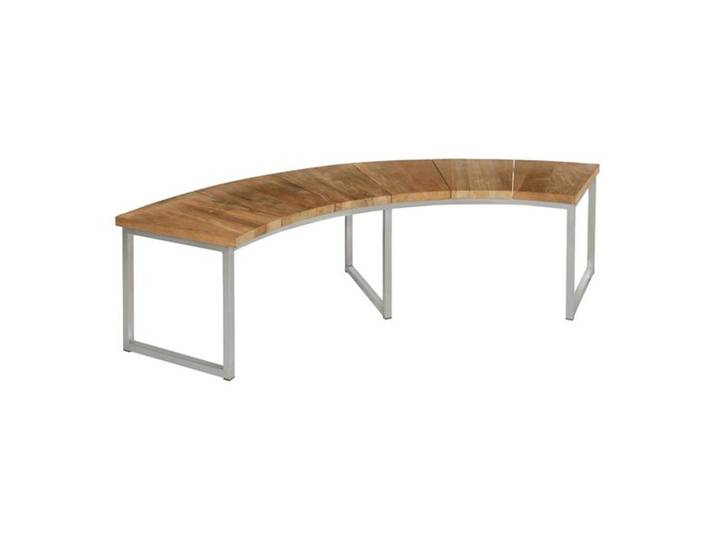 Zebra Onyx Gartenbank Viertelkreis Edelstahl/Teak recycelt