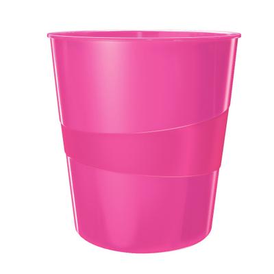 LEITZ Papierkorb Wow 15l Polystyren pink metallic Packung mit 6 Stück
