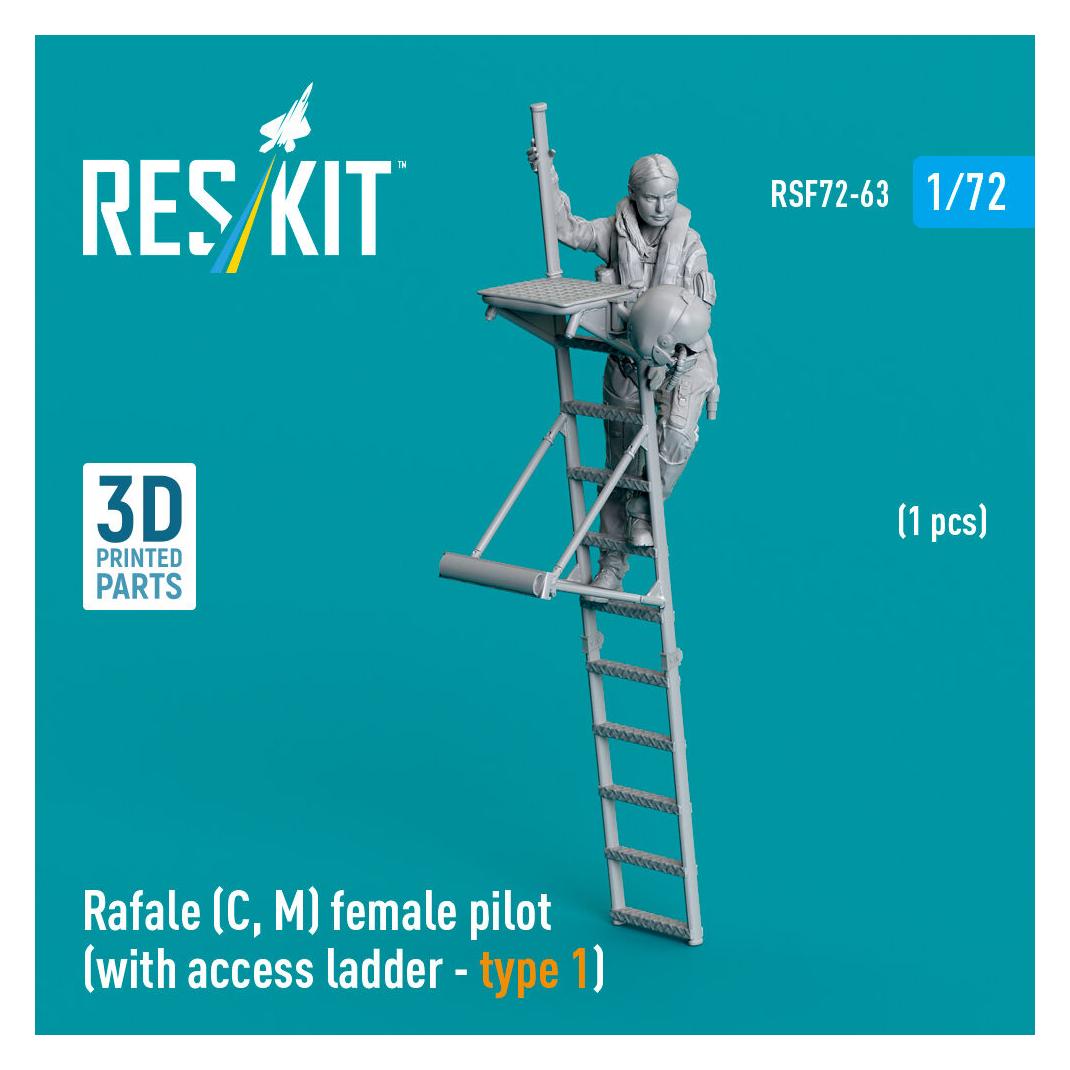 ResKit Rafale (C, M) female pilot (with access ladder - type 1) (1 pcs) (3D Printed) (RSF72-0063)