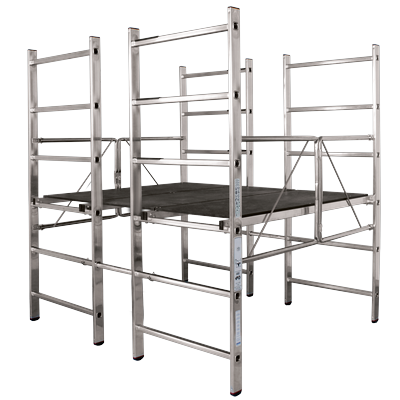 Fahrgerüst KRAUSE "CORDA", grau (aluminiumfarben), L:162cm, Aluminium, Gerüste, Großflächiges Plattformgerüst