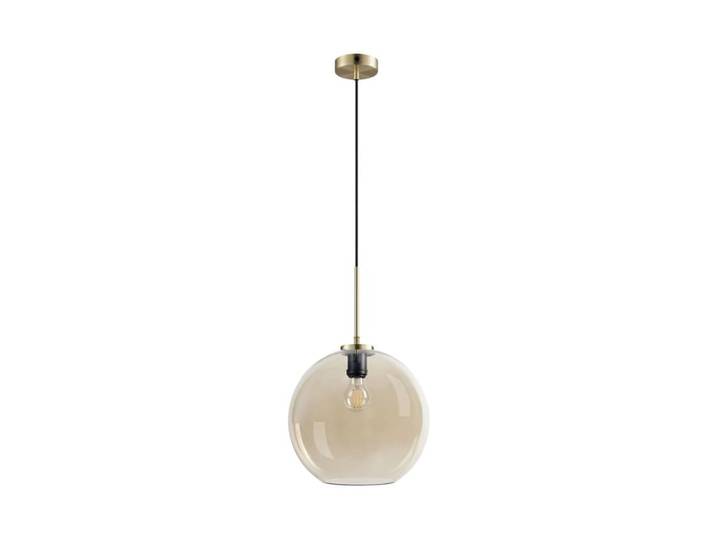 Suspension en verre ambre et laiton d30