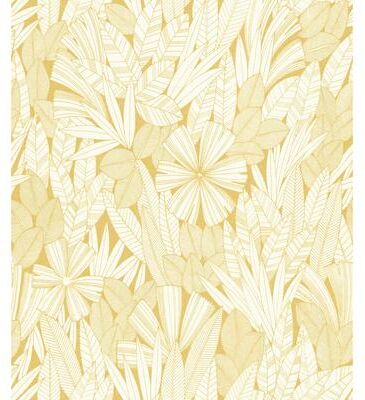 A-Street Prints Bannon Yellow Leaves Wallpaper