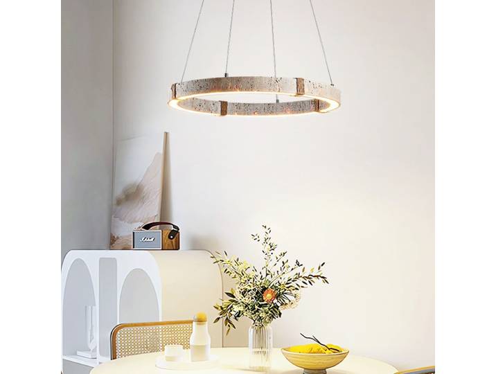 Wabi sabi longue lampe à suspension linéaire travertin jaune lampe ronde en pierre naturelle Para Sala Estar salle à manger cuisine îlot lampe