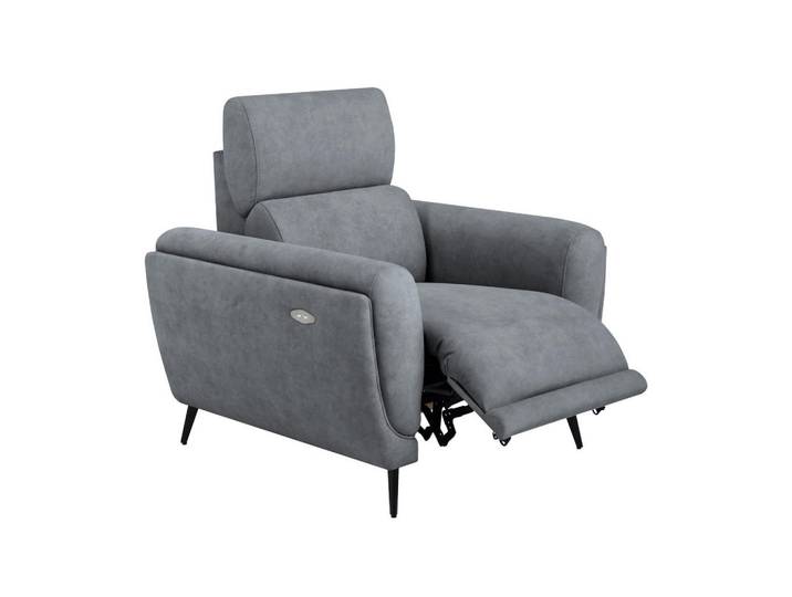 Beautysofa Relaxsessel Comfort, mit elektrischer Verstellung und verstellbarer Kopfstütze, Dunkelgrau, 103x97x102 cm, Wohnzimmer, Sessel, Relaxsessel
