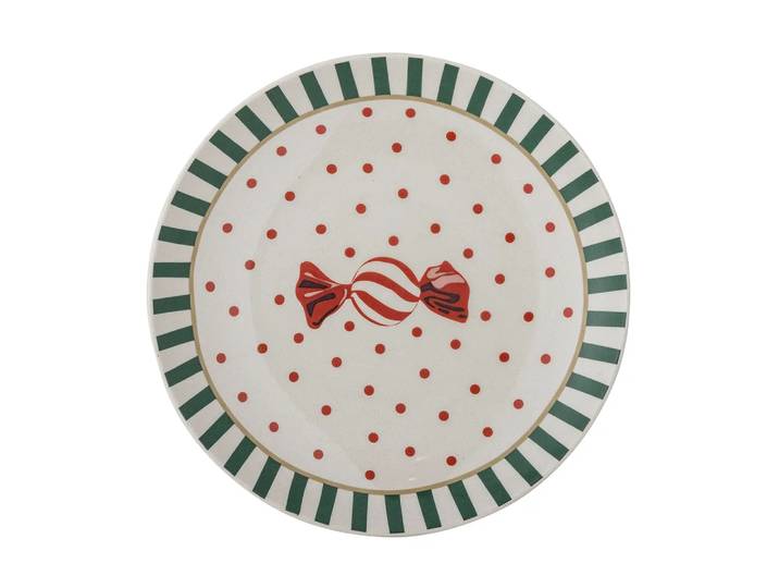 Bloomingville Assiette Yule Ø16 cm Naturel-rouge