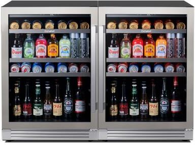 Ca'lefort TWO Beverage Cooler 280 Can Beverage Center Refrigerators (Set of 2x24inch). - 48 inch