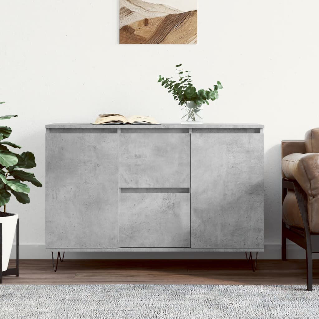 Alpen Home Sholes Sideboard Concrete Gray 70cm H X 104cm W X 35cm D