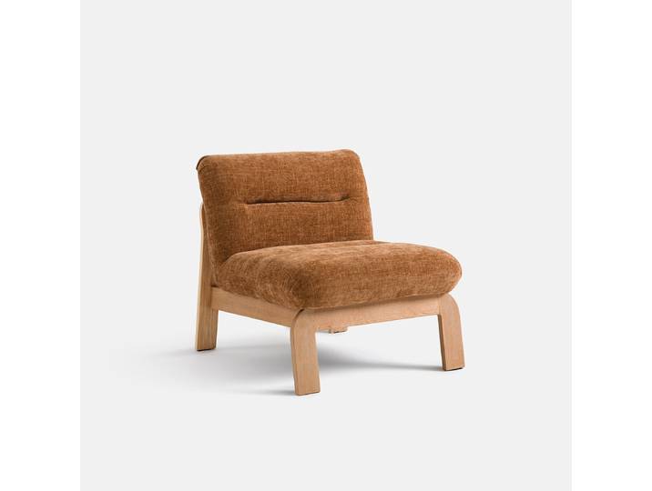 LA REDOUTE Fauteuil bas rembourré, TALET Marron Chêne,Caramel