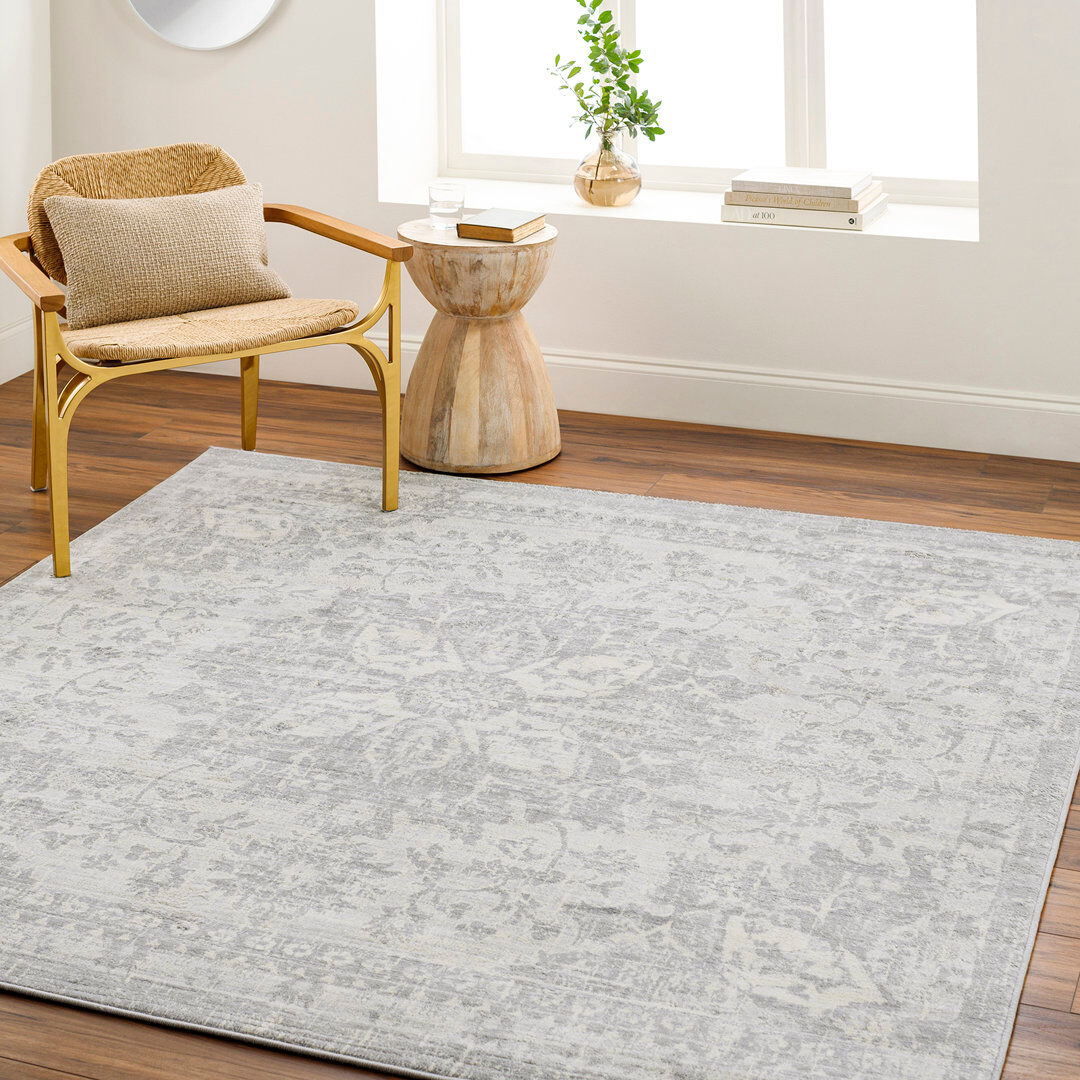 Lark Manor Caelan Grey/Ivory Area Rug Ivory;Gray Square 200 cm