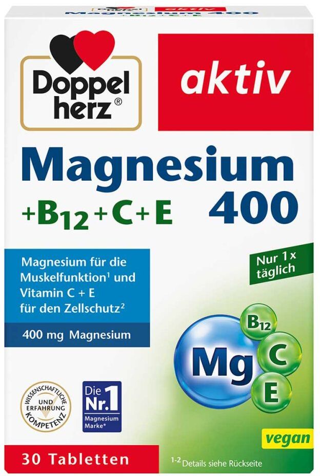 Doppelherz Magnesium 400+B12+C+E Tabletten 30stk