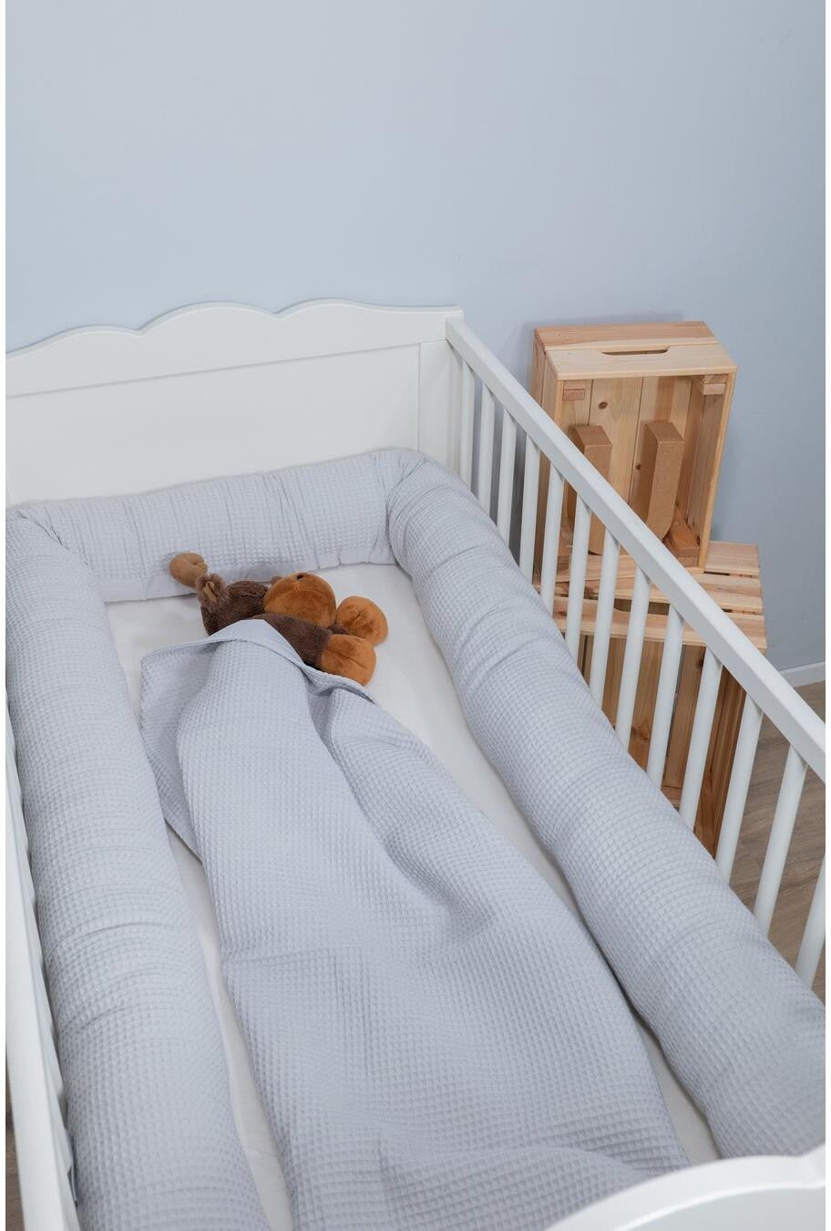 Bettnestchen ULLENBOOM , Baby, grau, Obermaterial: 100% Baumwolle, Bettnestchen Bettnestchen grau Einheitsgröße