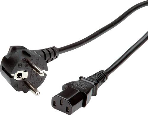 Value 19.99.1017 Strom Verbindungskabel Schwarz 0.60 m