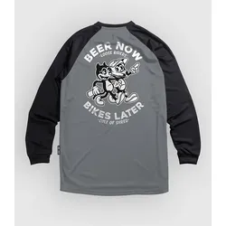 Loose Riders Beer Now Bikes Later Long Sleeve Jersey gray Gr. L