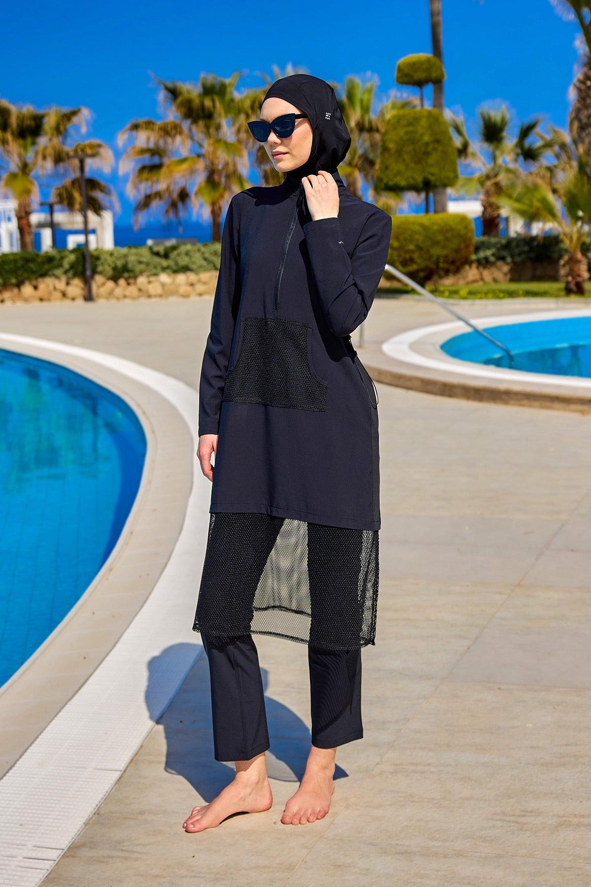 Marina Black Modest Bademode Burkini