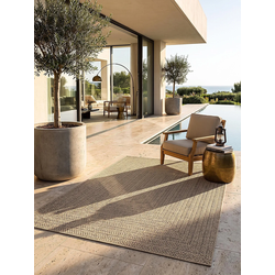 FLACHWEBTEPPICH Bordüre CORDEV Polypropylen Natur 120 x 170 cm