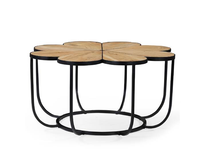 Table basse TARAGI 80 x 40 x 80cm Doré/Marron