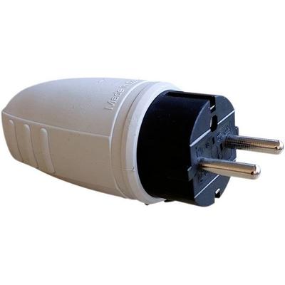 N & L 26747 Schutzkontaktstecker Gummi 230V Hellgrau IP44