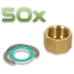 50x Solarverschraubung Edelstahl Wellrohr (Ausführung: für ein DN 25 Rohr)
