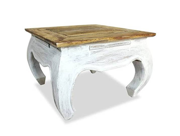 TEKGHUT Beistelltisch Massives Mahagoniholz 50x50x35 cm Vintage Couchtisch ker Stil, handgefertigt, tropisches Hartholz, langlebig, warme Farbtöne, Unikat