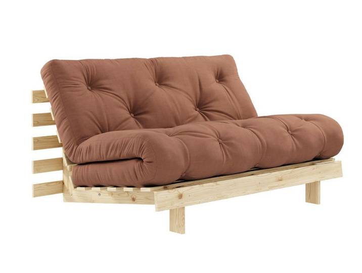 Schlafsofa ROOTS 140 cm Polster CLAYBROWN von KARUP Klappgestell Kiefer