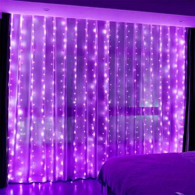 Uplift Picks Radiant USB LED Curtain Lights With Remote For Effortless Celebration Ambiance purple 3x2 M 200 Leds