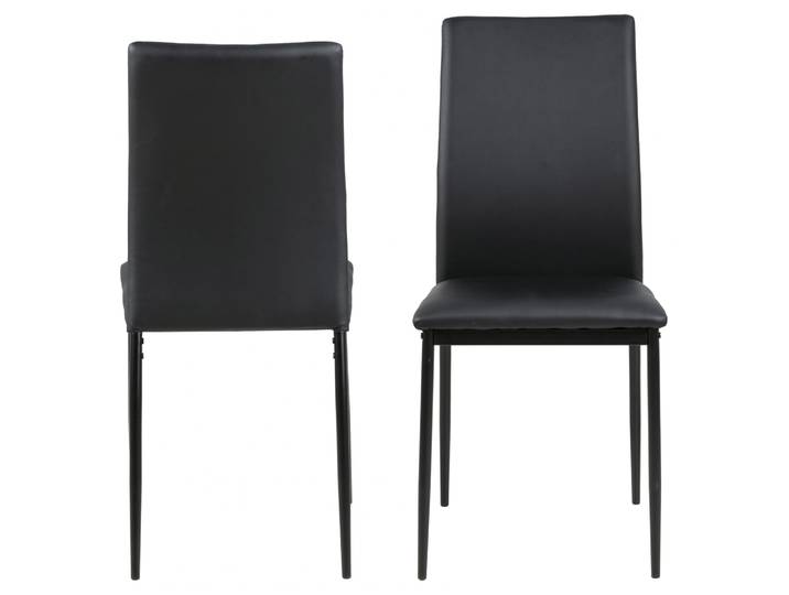 Esszimmerstuhl ACTONA GROUP Demina , schwarz, B:43,5cm H:92cm T:53cm, Stühle, Esszimmerstuhl, in Samtvelours oder Kunstleder