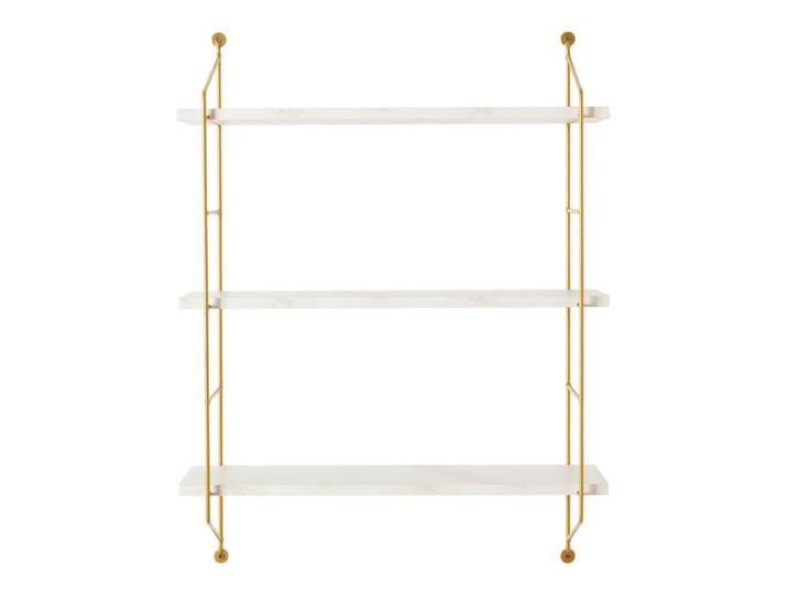 [en.casa] Wandregal Ösel, Weiß, Metall, 3 Fächer, 48x63.5x15 cm, Wohnzimmer, Regal, Wandregal