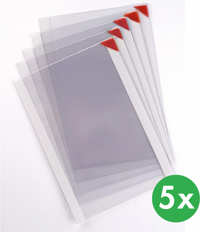 Tarifold Selbsthaftende Taschen mit magnetischer Ecke, rote Ecke