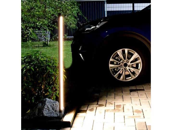 MEGATRON Megatron Linea Gartia LED-Erdspießleuchte, 15W 827, alu / grau / zink, Aluminium