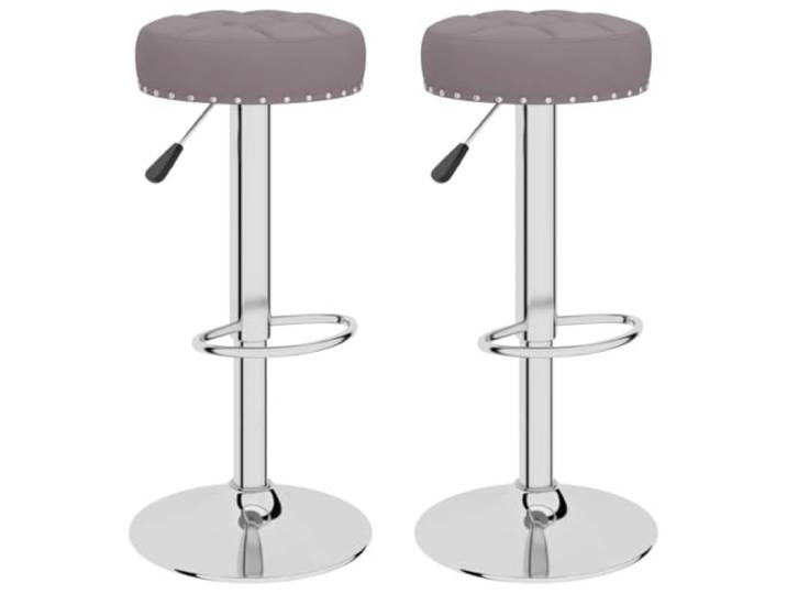 GPUTYGHN Barhocker 2 STK. Taupe Stoff Taupe Stoffbezug, verchromtes Stahlgestell, Gasdruckfeder, Fußstütze, max. 110 kg