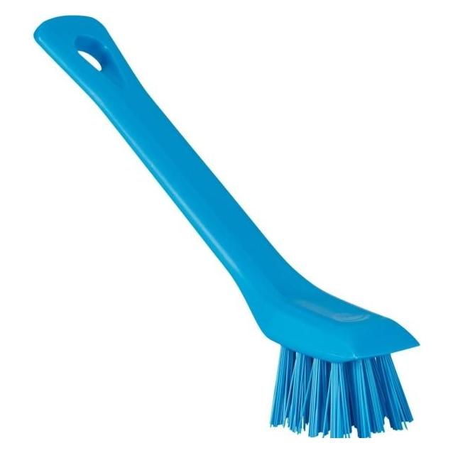 Vikan Detail brush,, 15cm, blue, polyester/PP/stainless steel, with scraper edge (1999904401)