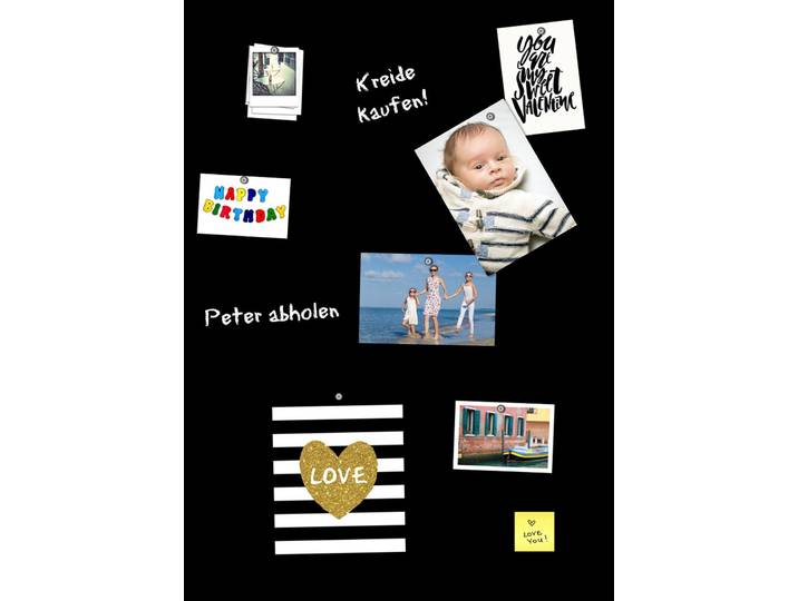 Tafelfolie QUEENCE Magnetisches Memo-Board , schwarz (farbe bild(er): schwarz), B:50cm H:70cm, Bilder, Tafelfolie, magnetische Tafelfolie, Tafel, selbstklebend