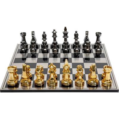 Dekoobjekt KARE DESIGN "Deko Objekt Chess 60x60cm", gold (goldfarben), B:60cm H:5cm T:60cm, Polyresin, Dekofiguren