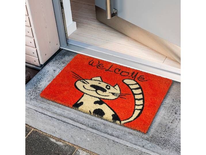 Paillasson Coco Style Katze 40 x 1 x 60cm Multicolore